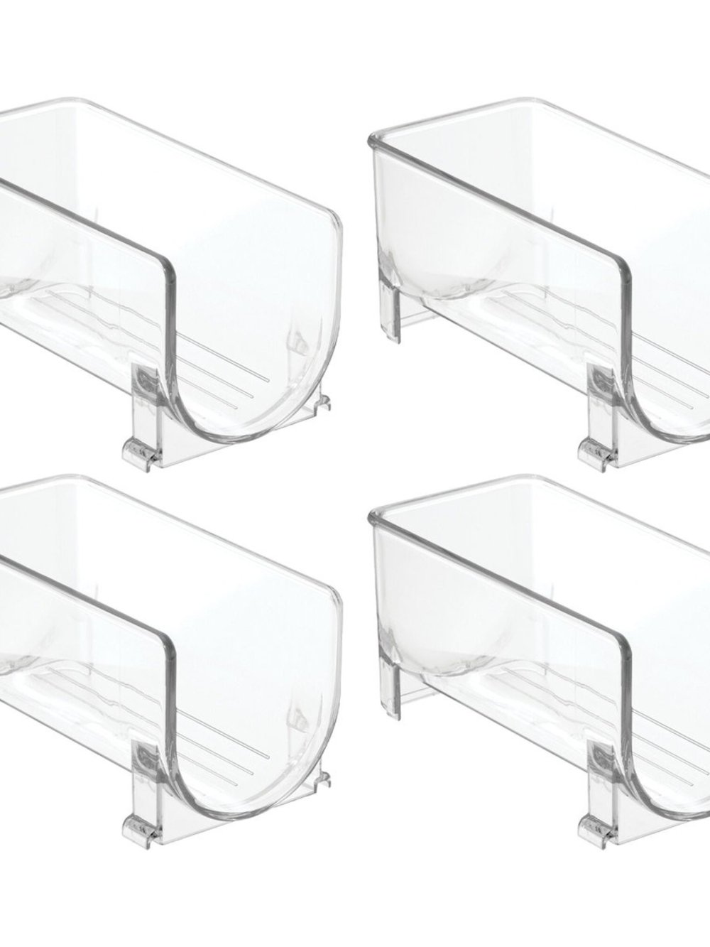 Clear Acrylic 4-Bottle Wine Rack - Countertop and refridgerator Bottle Organizer